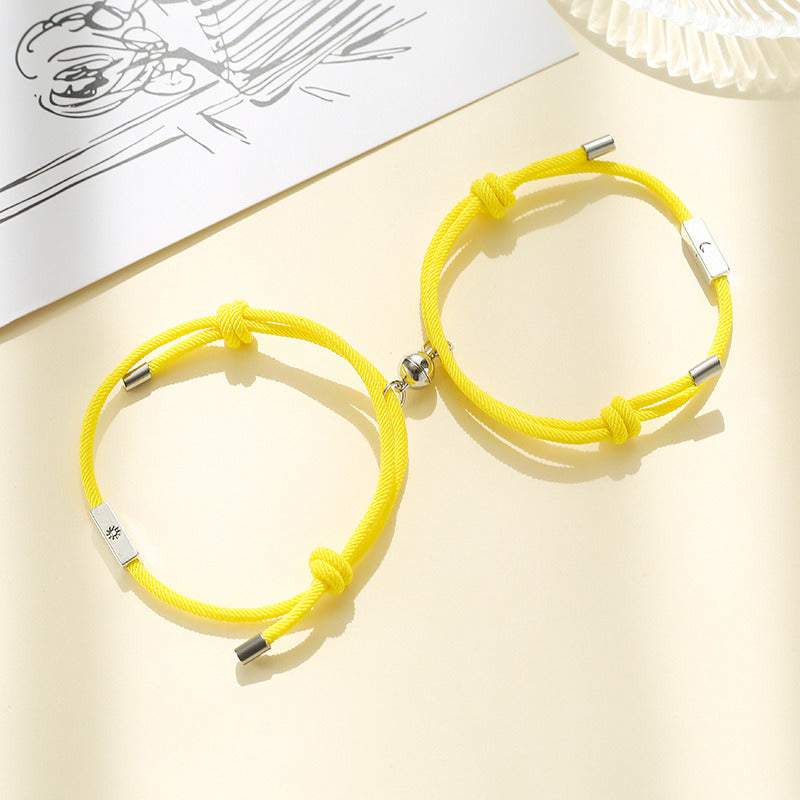 Alloy Sun And Moon Couple Bracelets A Pair