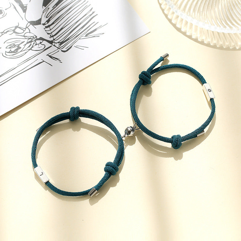 Alloy Sun And Moon Couple Bracelets A Pair