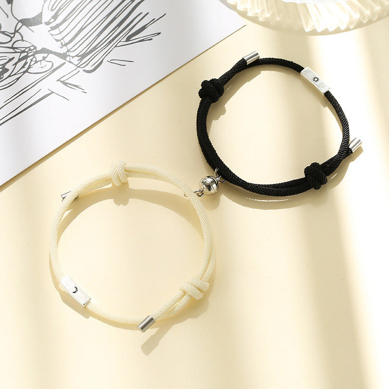 Alloy Sun And Moon Couple Bracelets A Pair