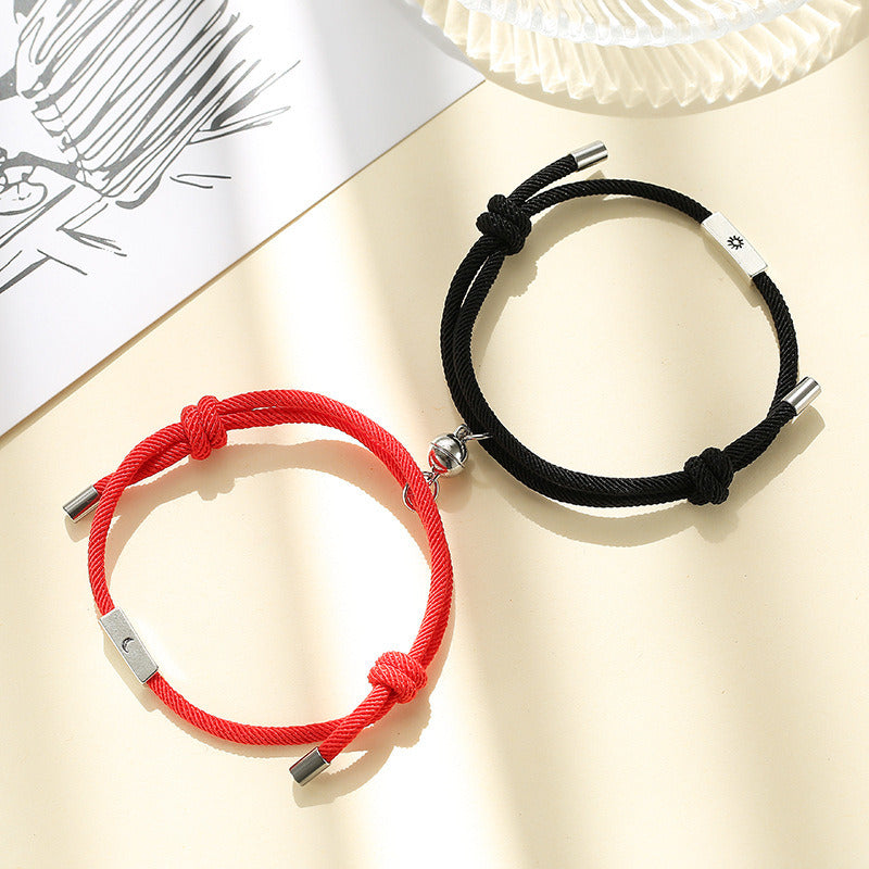 Alloy Sun And Moon Couple Bracelets A Pair