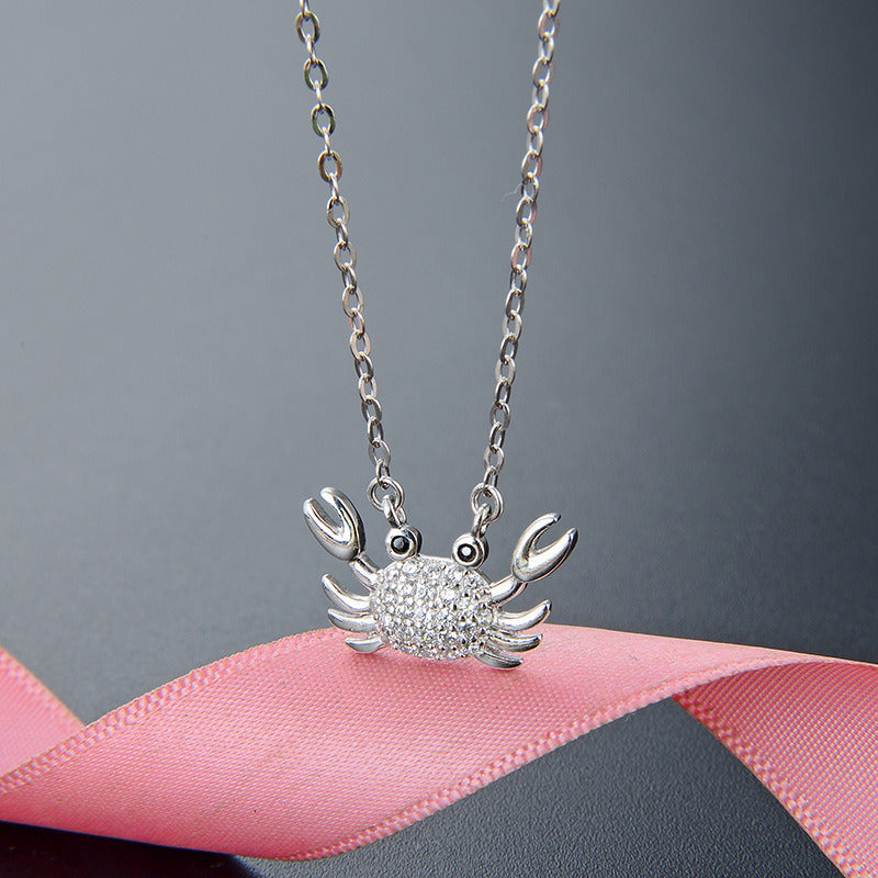 New Crab Cute S925 Silver Pendant Necklace