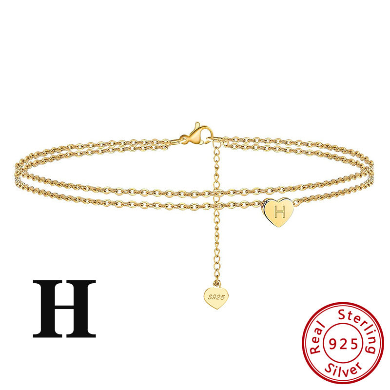 Fashion Ladies Heart Anklet Delicate Layered