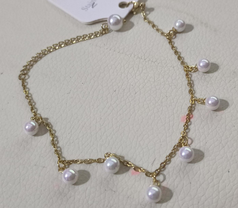 Fashion Baroque Shaped Pearl Anklet Simple