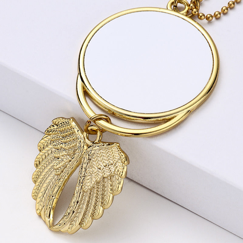 Blank Round Angel Wings Car Pendant