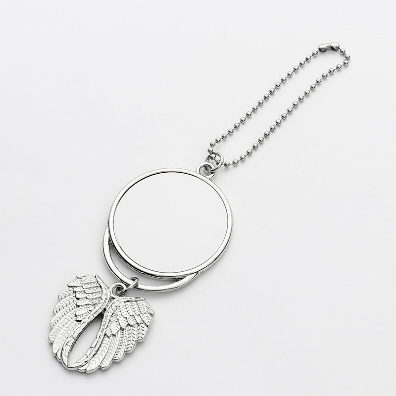 Blank Round Angel Wings Car Pendant