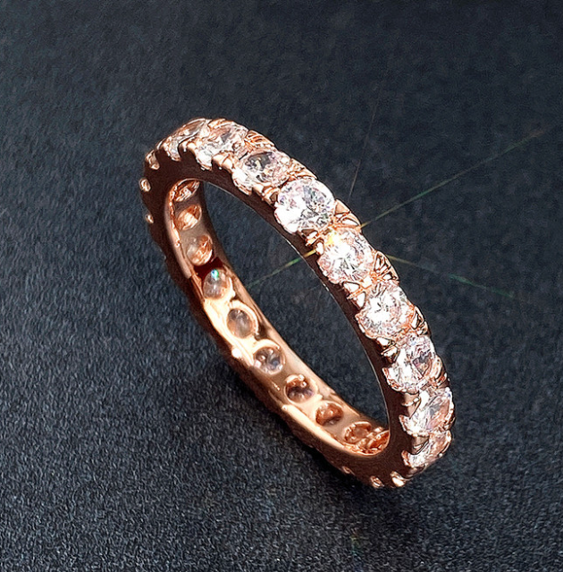 European And American 18K Gold Wedding With Diamond Ring