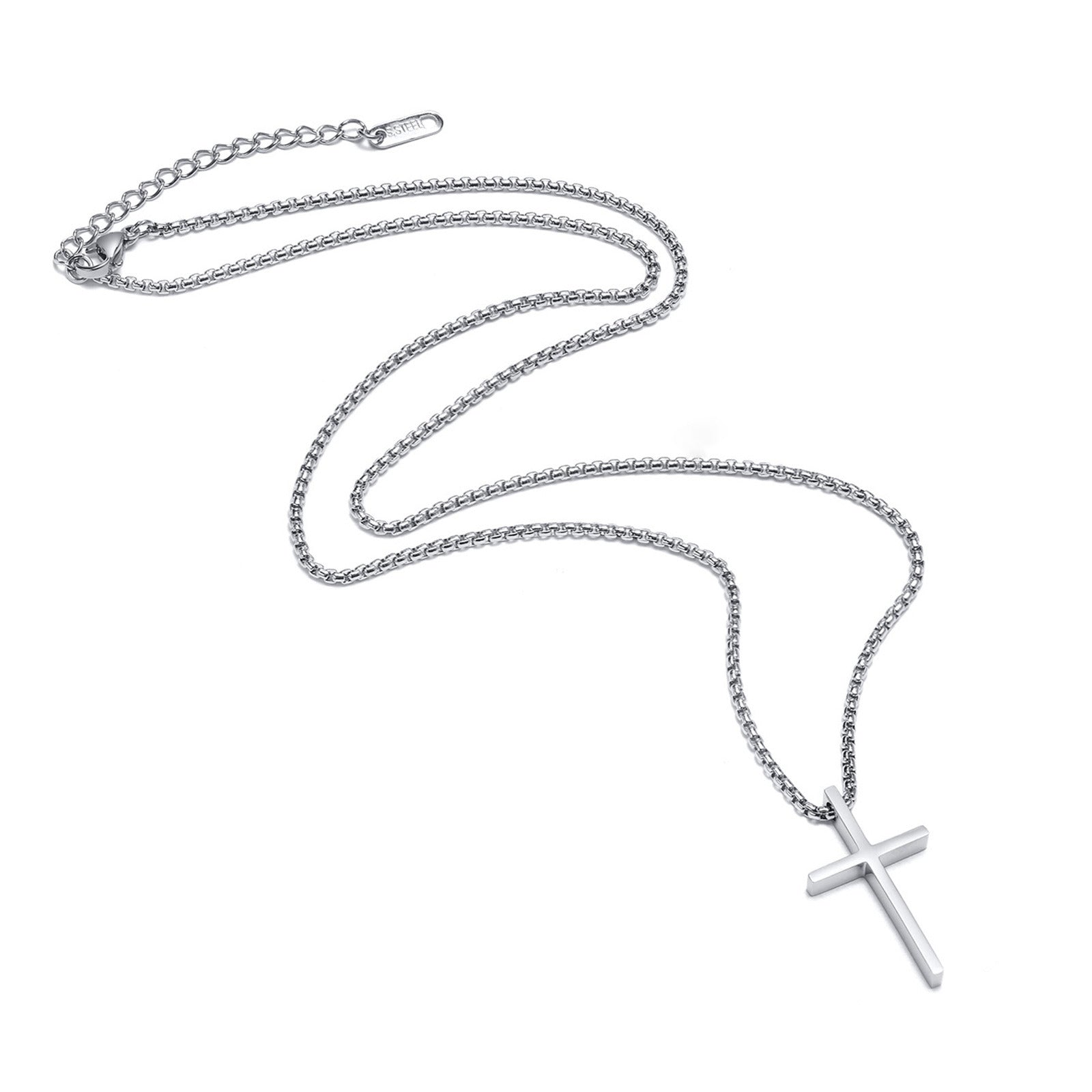 Stainless Steel Bare Cross Pearl Chain