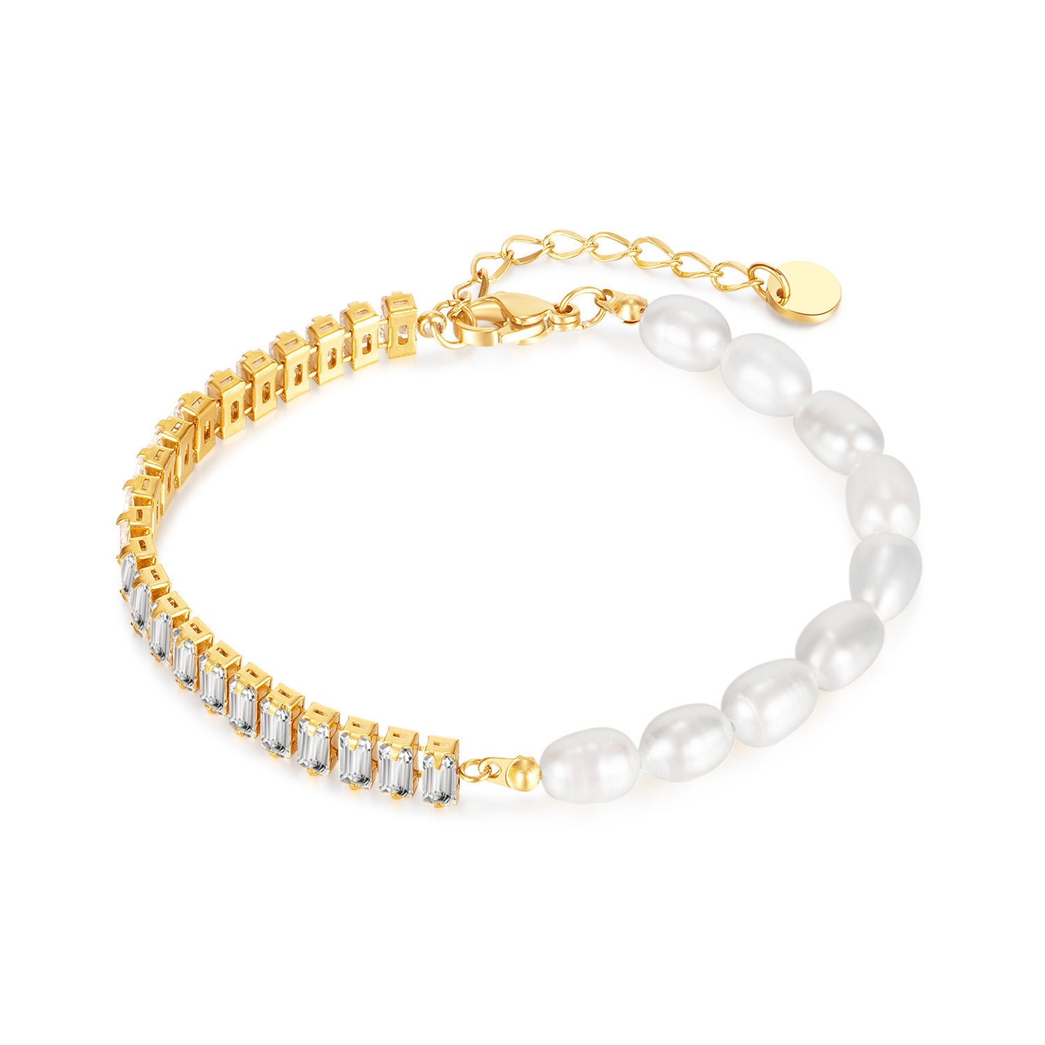 Niche High-end Natural Freshwater Pearl Stitching Bracelet