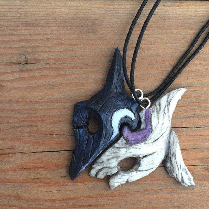 Creative Sheep And Wolf Pendant Retro Couple Necklace