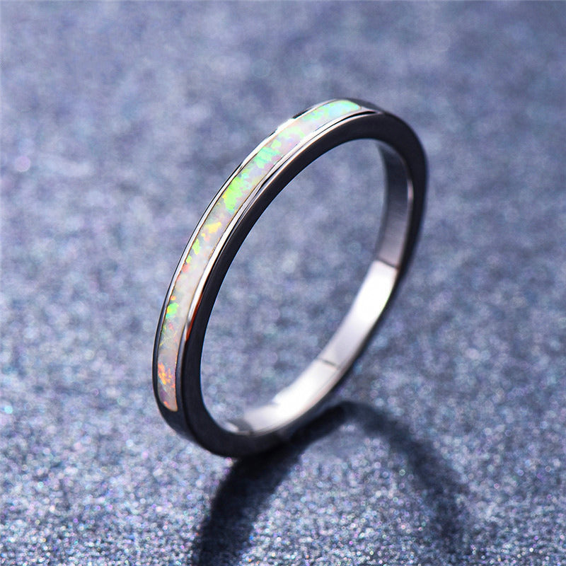 4mm Silver Women's Fashion Simple Thin Ring