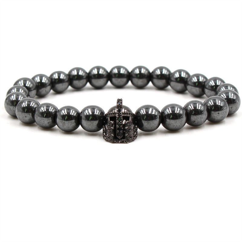 Skull Armor Head Environmentally Friendly Magnetic Black Stone Bracelet