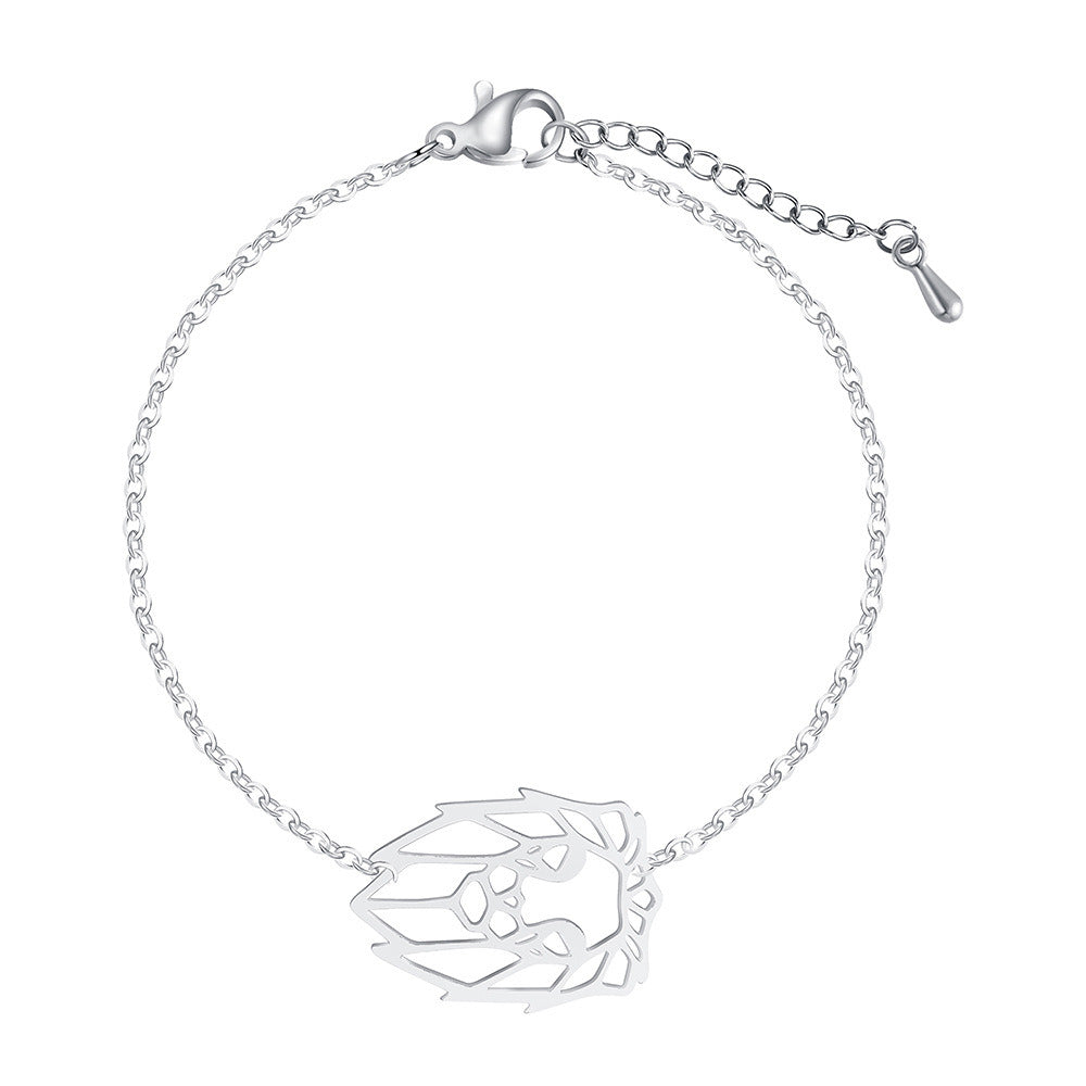 Stainless Steel Pendant Lion Bracelet Personality Ladies