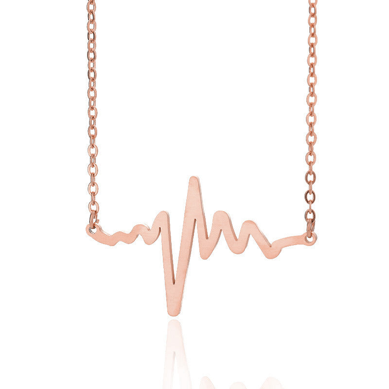 Women's Fashion Frequency Wave Stainless Steel Necklace Clavicle Chain