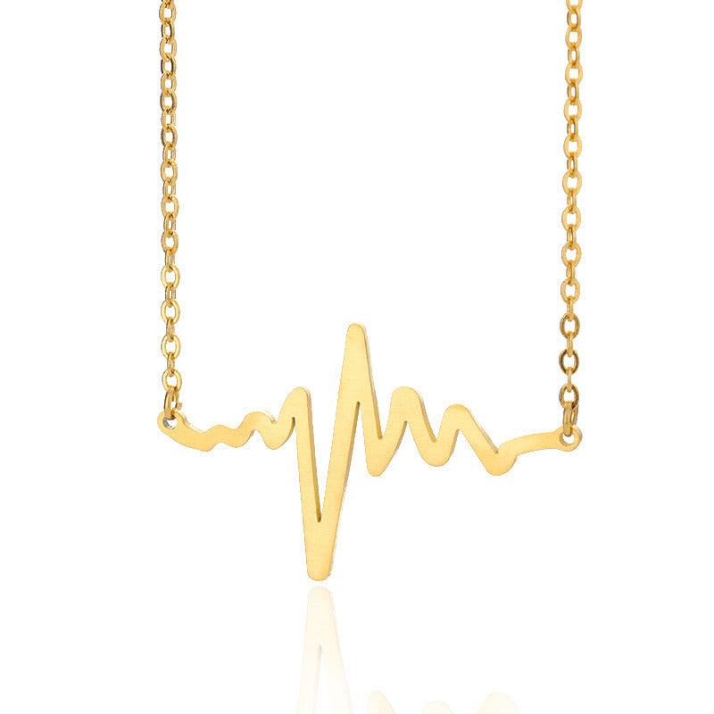 Women's Fashion Frequency Wave Stainless Steel Necklace Clavicle Chain