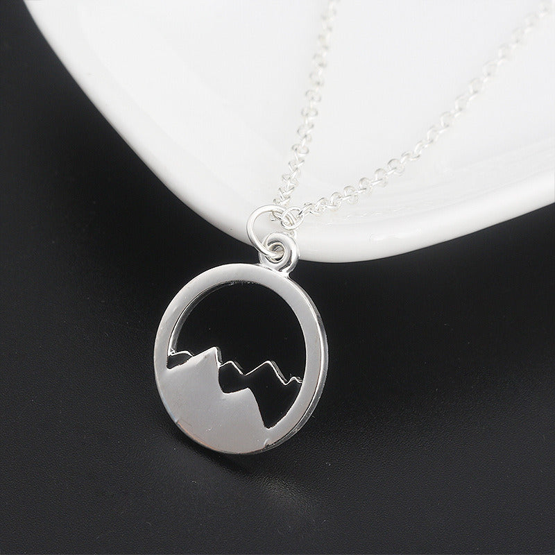 Valentine's Day Gift Sunrise Sunset Mountains Necklace Pendant