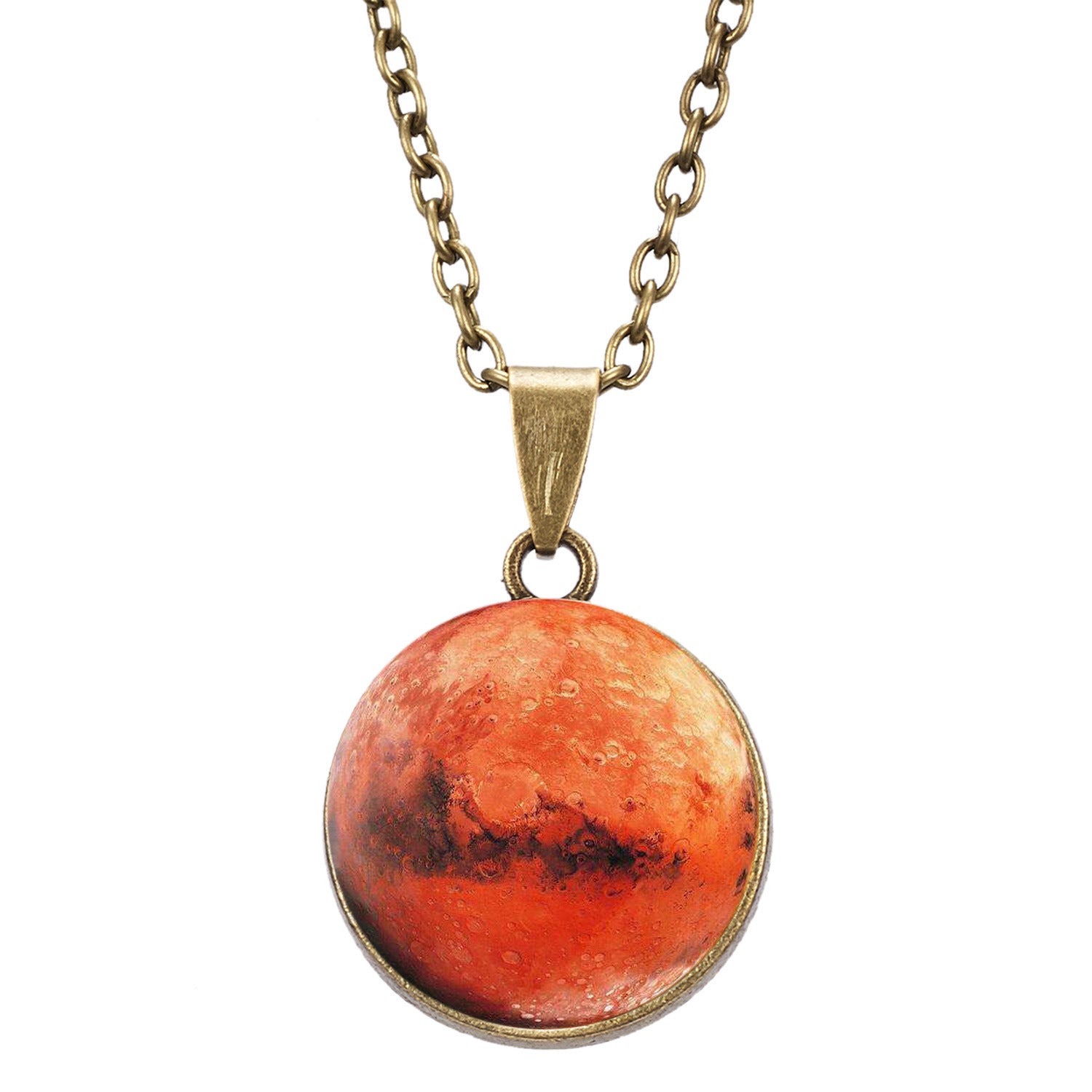 European And American Personalized Galaxy Pendant Necklace Eight Planets Luminous Double-sided Vintage Pendant Necklace