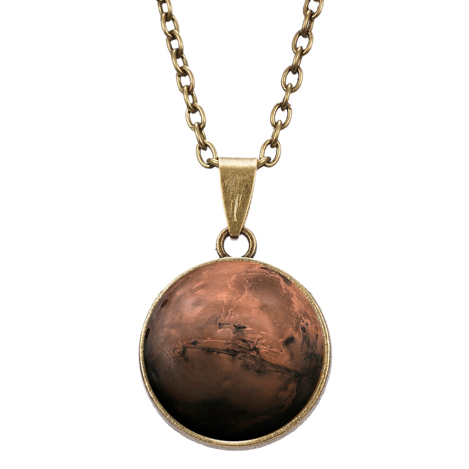 European And American Personalized Galaxy Pendant Necklace Eight Planets Luminous Double-sided Vintage Pendant Necklace