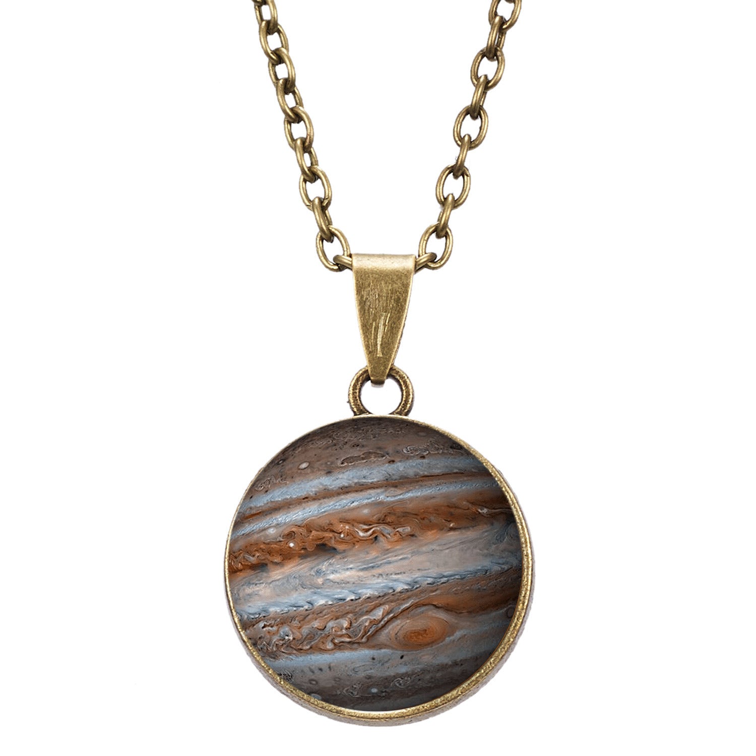 European And American Personalized Galaxy Pendant Necklace Eight Planets Luminous Double-sided Vintage Pendant Necklace