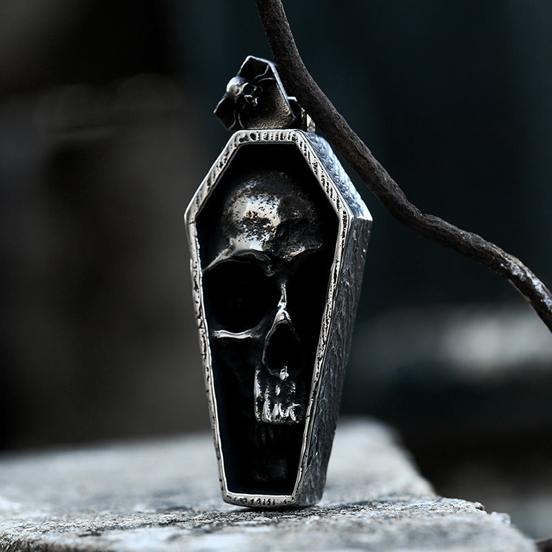 Punk Vampire Coffin Pendant Stainless Steel