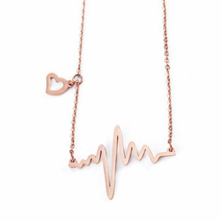 Women's Fashion Simple Stainless Steel Electrocardiogram Necklace