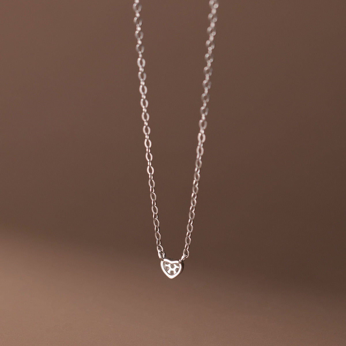 S925 Silver Full Diamond Love Pendant Clavicle Chain