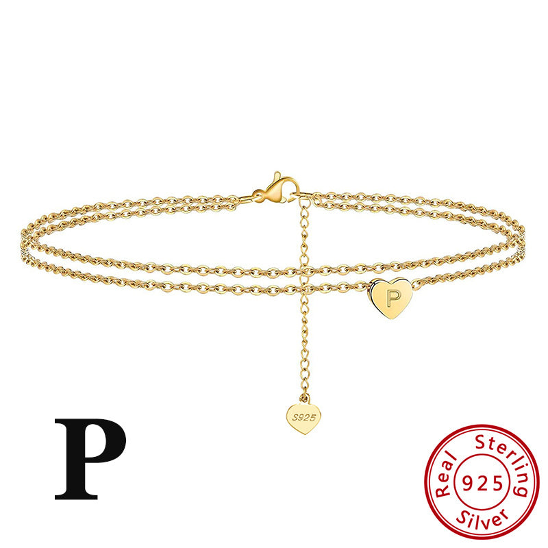 Fashion Ladies Heart Anklet Delicate Layered