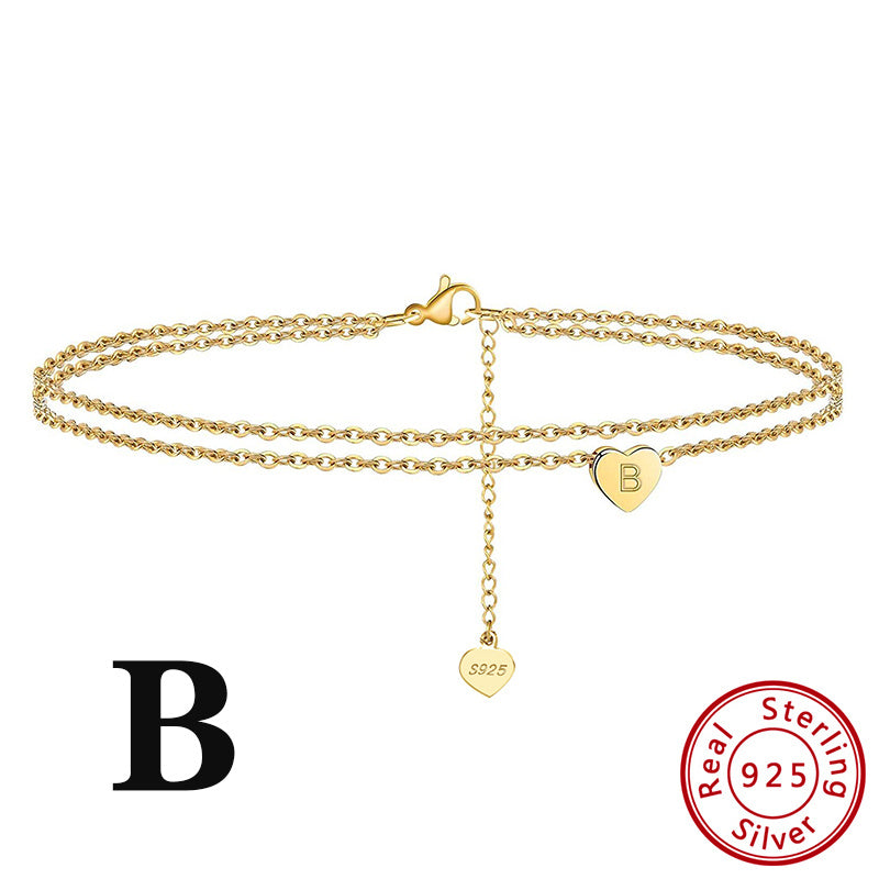 Fashion Ladies Heart Anklet Delicate Layered