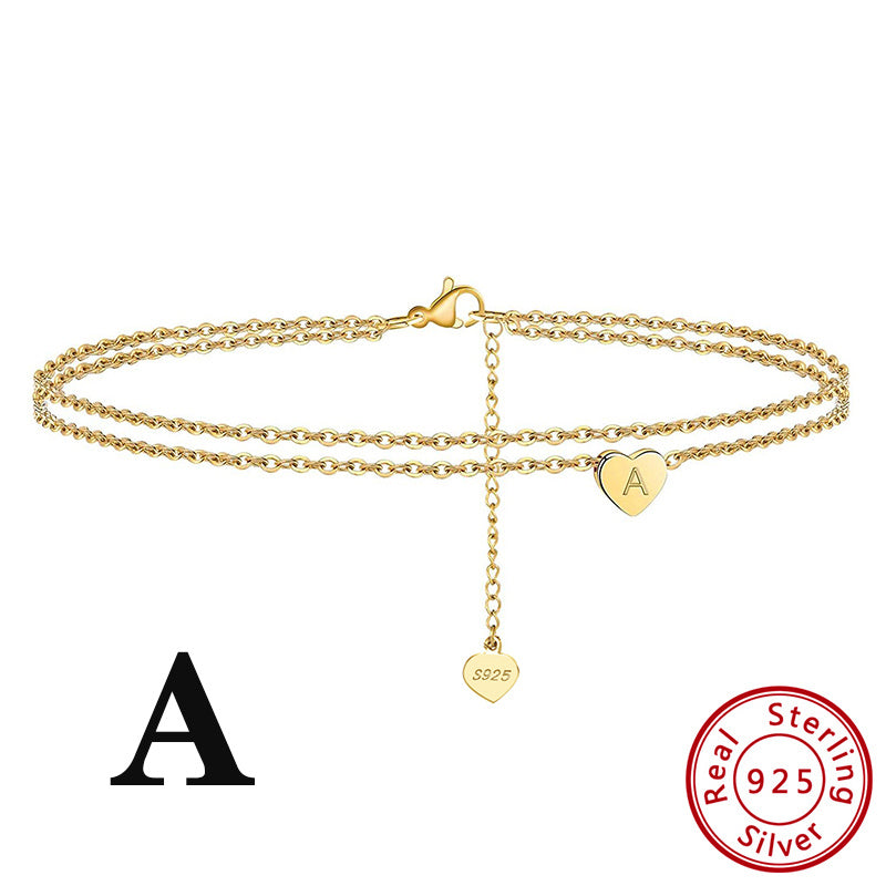 Fashion Ladies Heart Anklet Delicate Layered