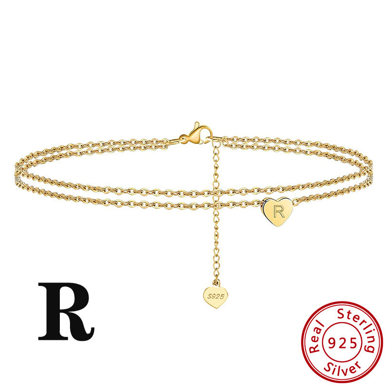 Fashion Ladies Heart Anklet Delicate Layered