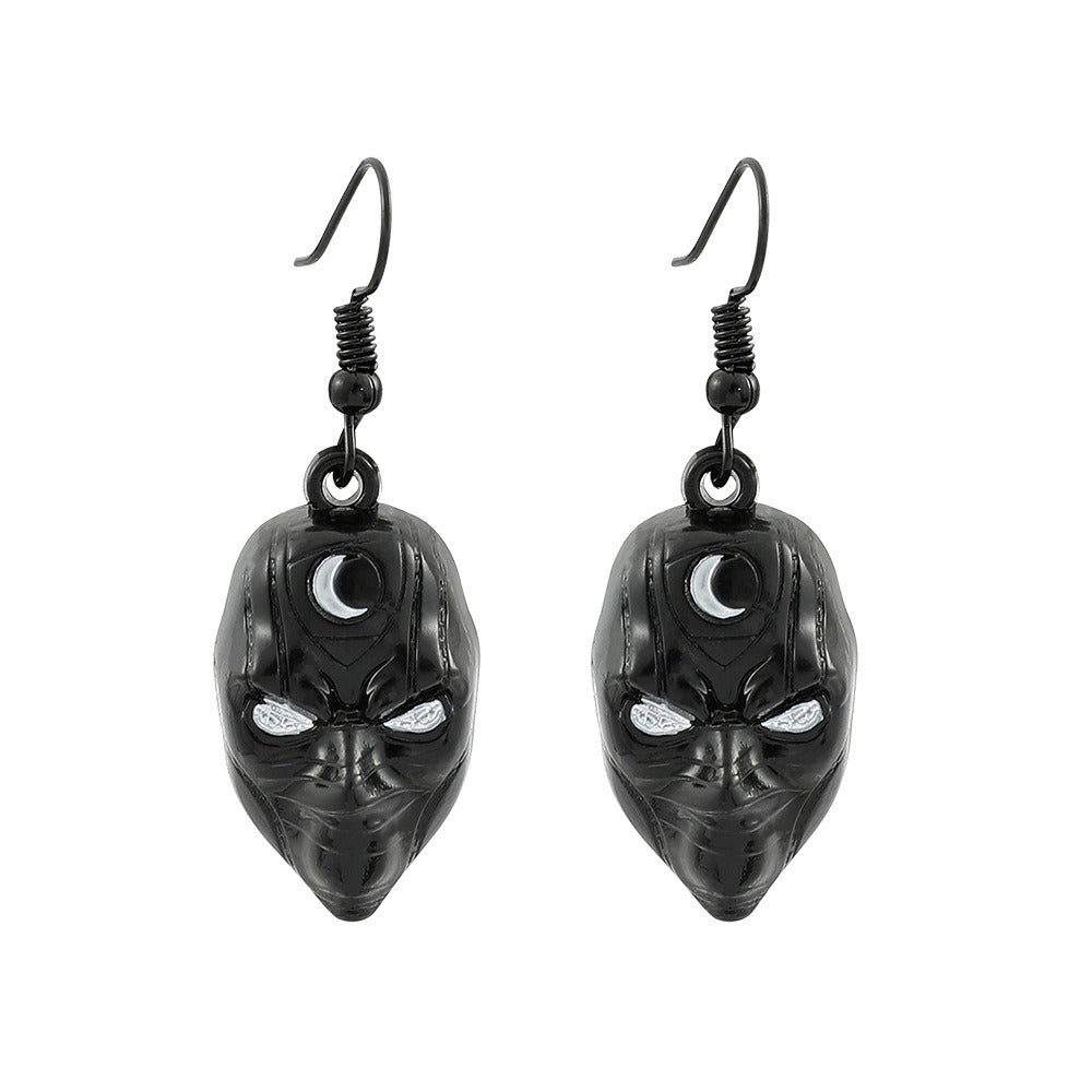 Earrings Crescent Blade Mask Pendant Necklace