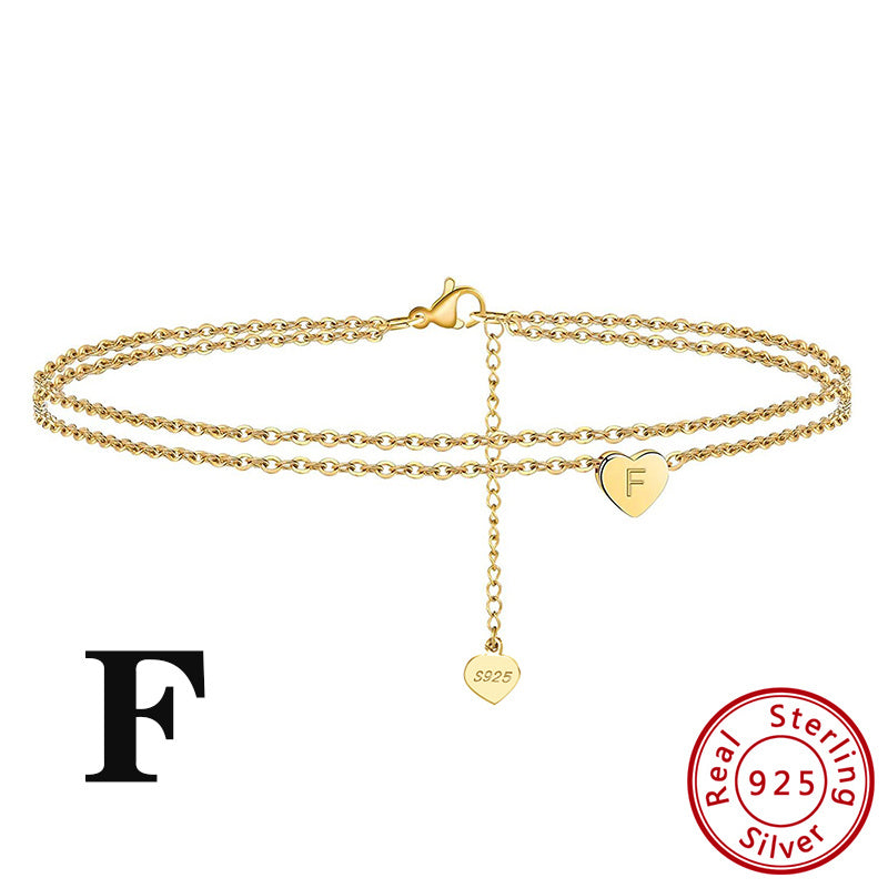 Fashion Ladies Heart Anklet Delicate Layered