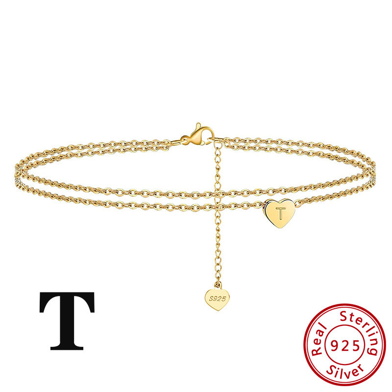 Fashion Ladies Heart Anklet Delicate Layered