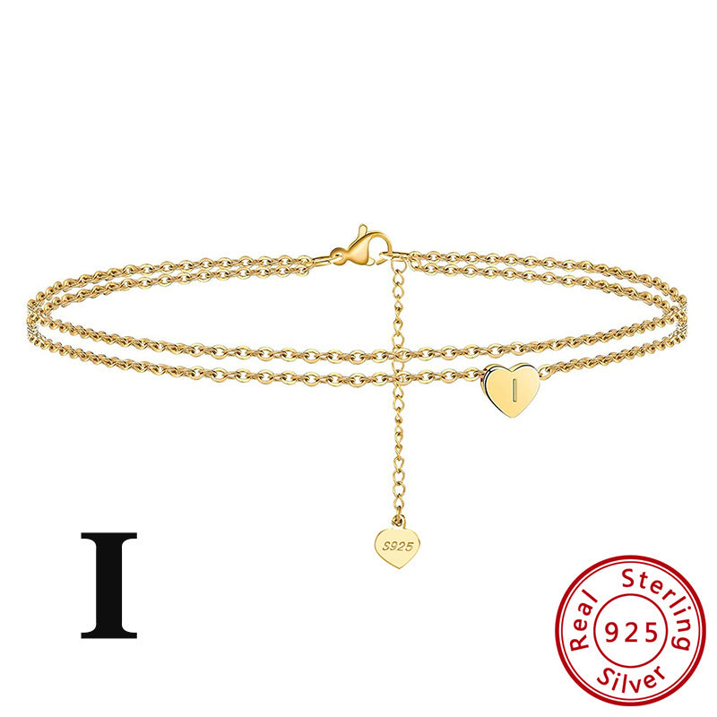 Fashion Ladies Heart Anklet Delicate Layered