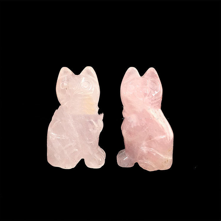 Natural Crystal Jade Kitten Ornaments 2 Inch Home Small Animal Ornaments