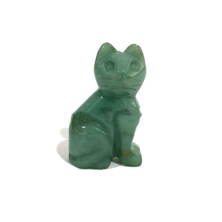 Natural Crystal Jade Kitten Ornaments 2 Inch Home Small Animal Ornaments