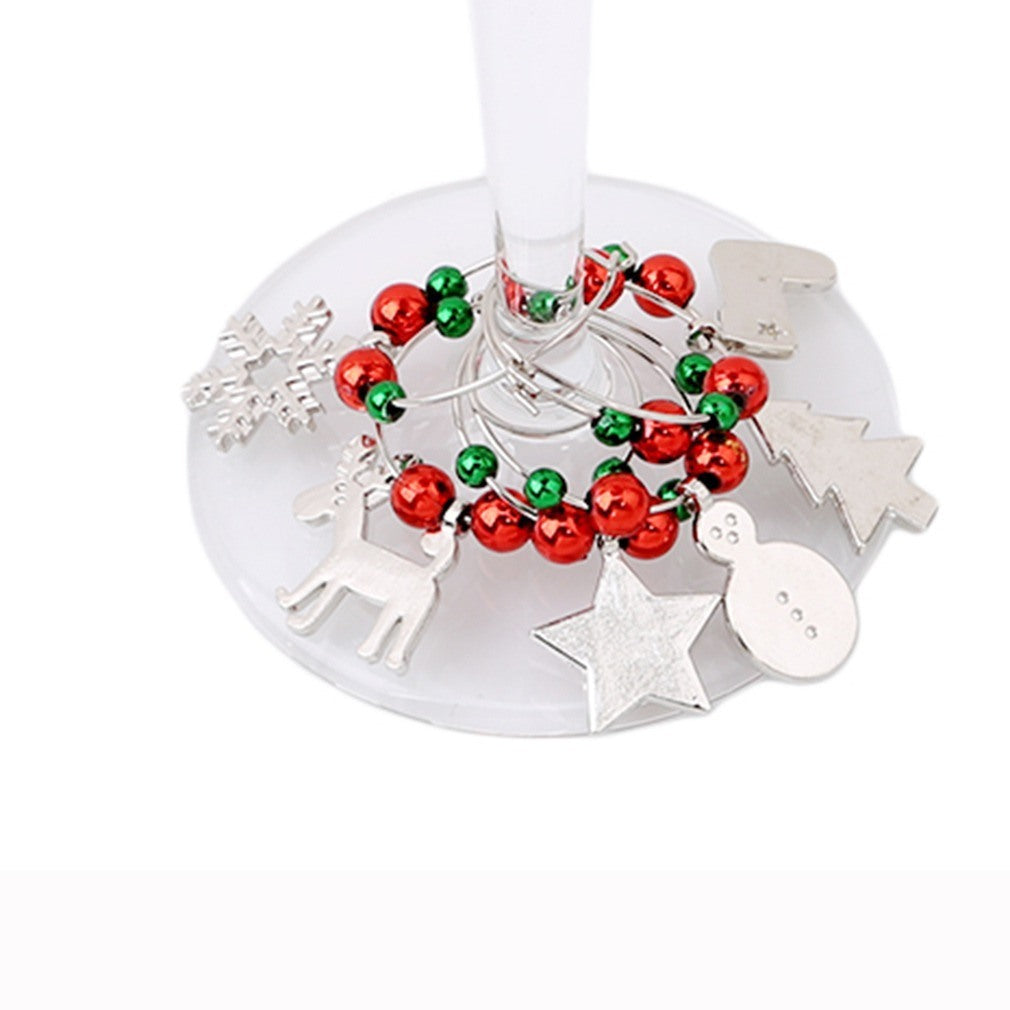 Christmas Wine Glass Pendant Decoration Charm Table