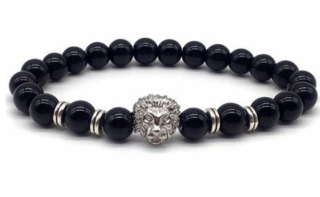 Volcanic Stone Beaded Bracelet Frosted Stretch