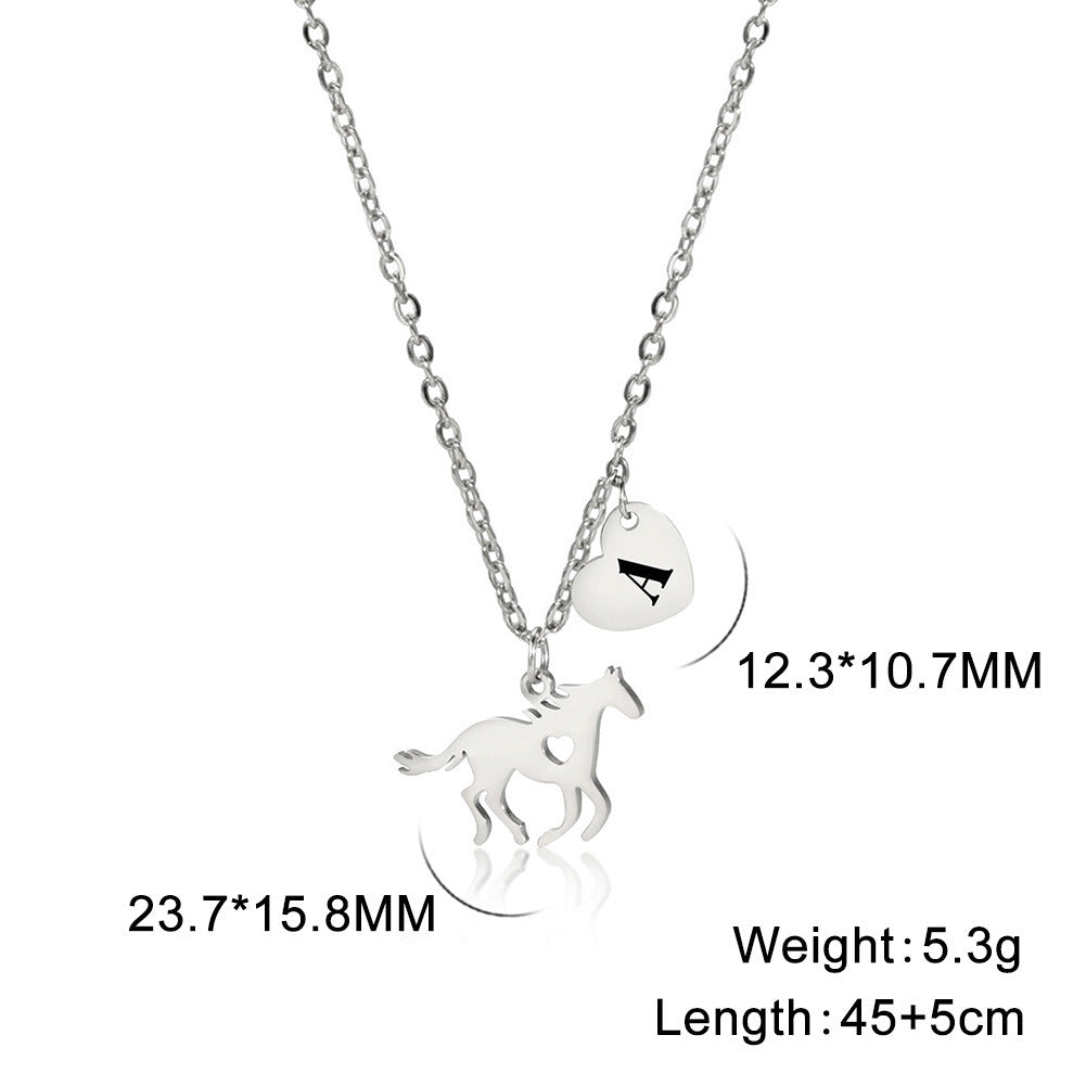 Stainless Steel Heart Single Hole Heart Pendant Necklace