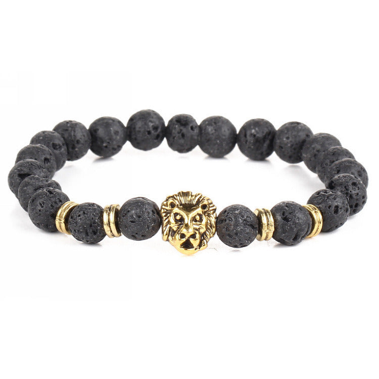 Volcanic Stone Beaded Bracelet Frosted Stretch