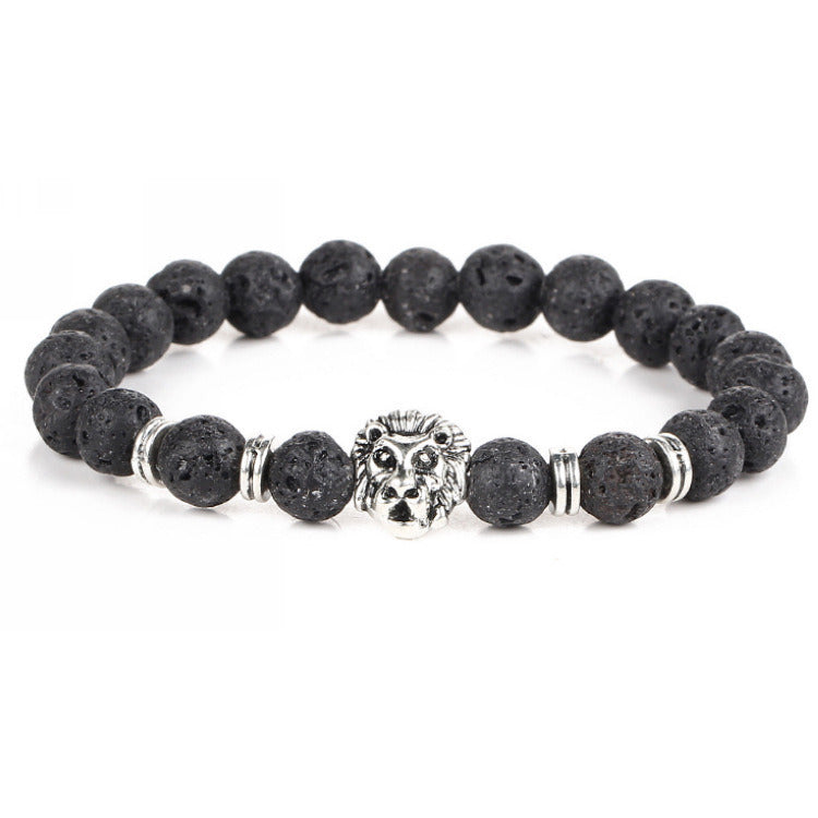 Volcanic Stone Beaded Bracelet Frosted Stretch