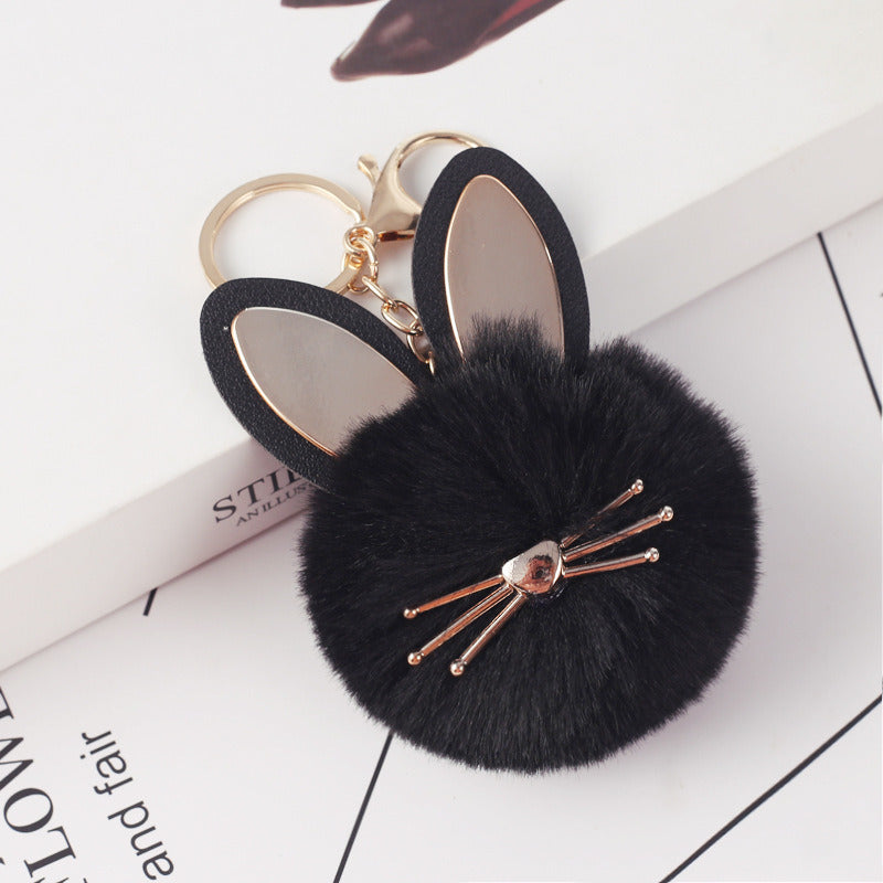 Faux Fur Ball Ladies Bag Key Chain Car Pendant