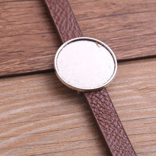 Simple Fashion Bracelet PU Leather Alloy Bottom Buckle 25mm