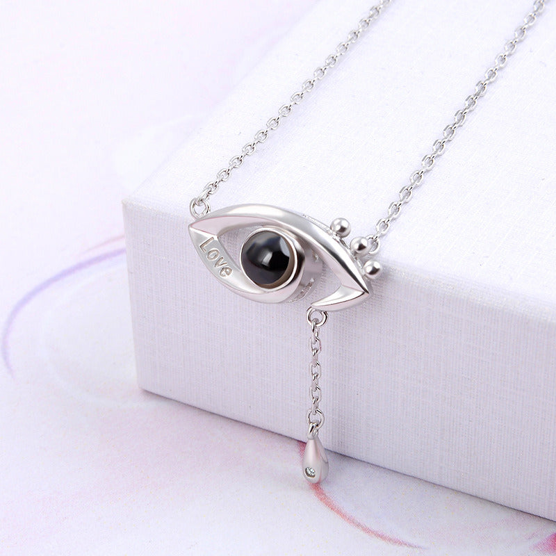 S925 Silver Projection Love Necklace Women's Set Chain