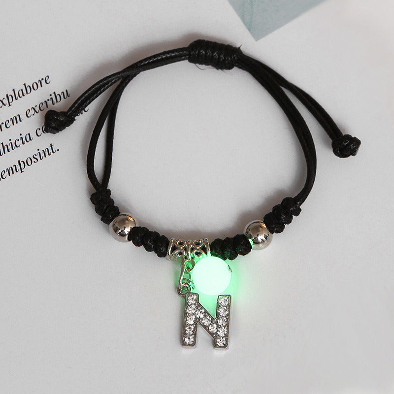 New Luminous English Alphabet Couple Bracelet