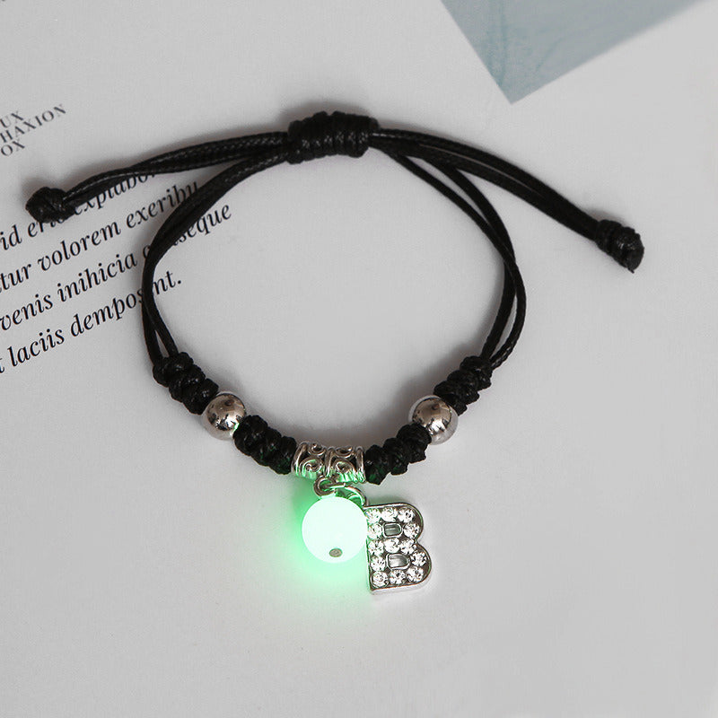 New Luminous English Alphabet Couple Bracelet