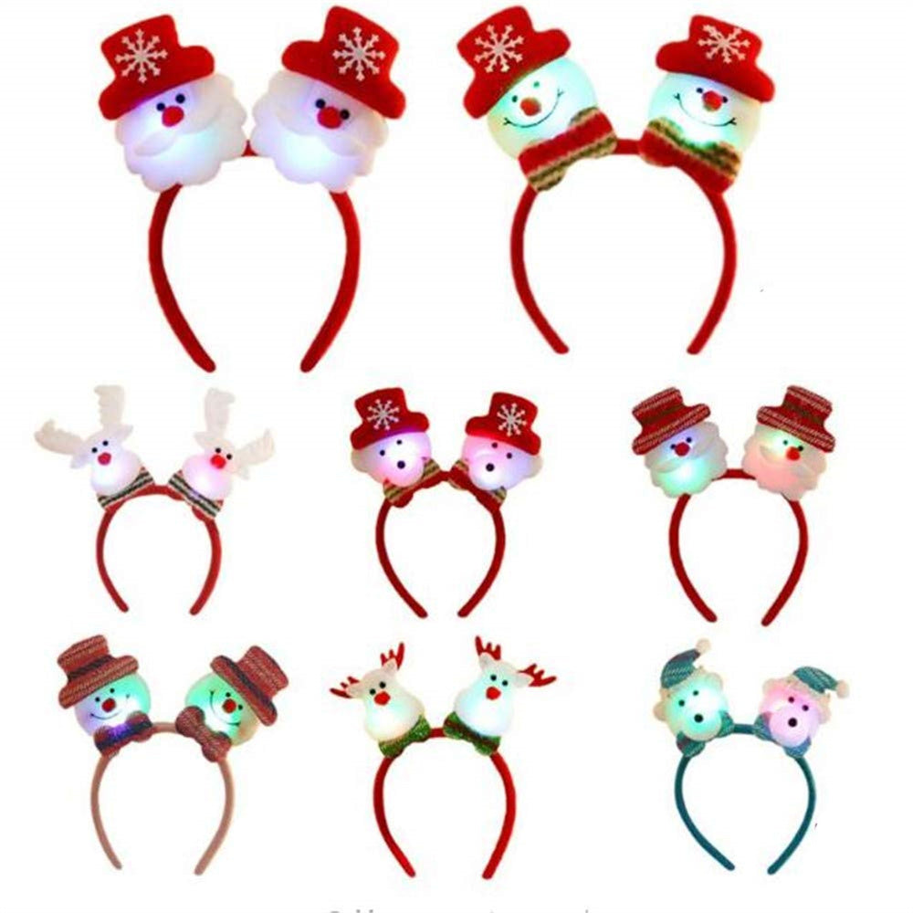 LED Christmas Headbands Festive Light-Up Hair Bands for Women and Girls