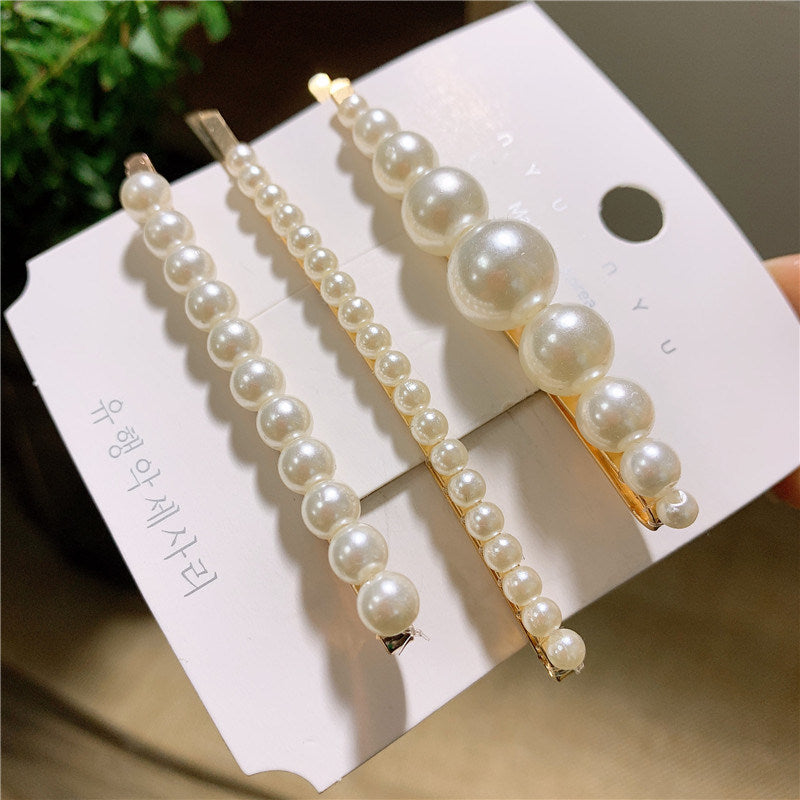 Pearl One-word Hair Clip Girly Accessories