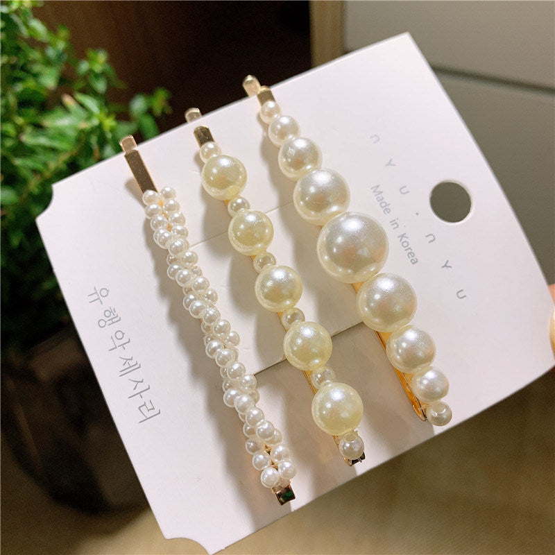 Pearl One-word Hair Clip Girly Accessories