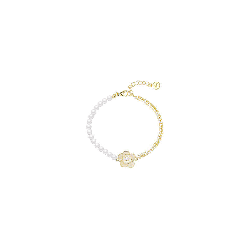 Women's Light Luxury Pearl Camellia Bracelet