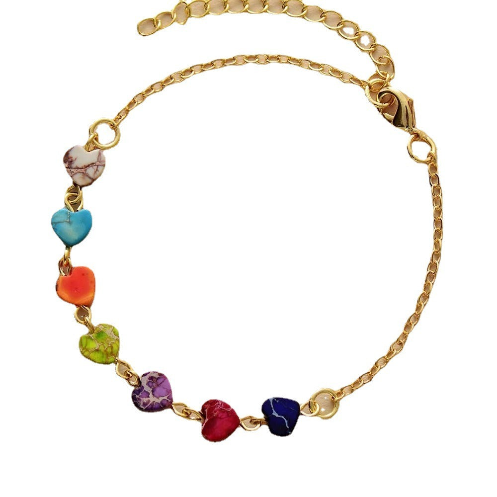 Natural Colorful Emperor Stone Love Bracelet